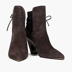 Tory Burch New Lila Brown Suede Ankle Boots Heel Booties